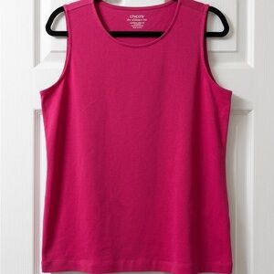 Chico's sz3 Women’s Sleeveless Tank Top with pockets in Fuchsia Pink
